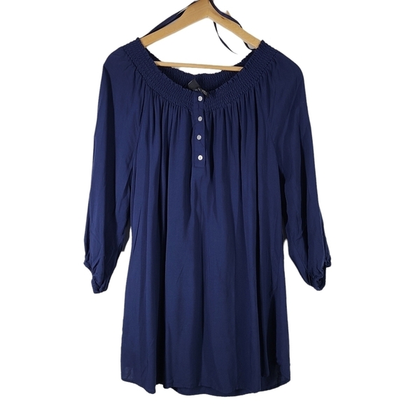 Lane Bryant Blouse Top Womens Pullover 3/4‎ Sleeve Rayon Plus Size 14/16 - Picture 1 of 3